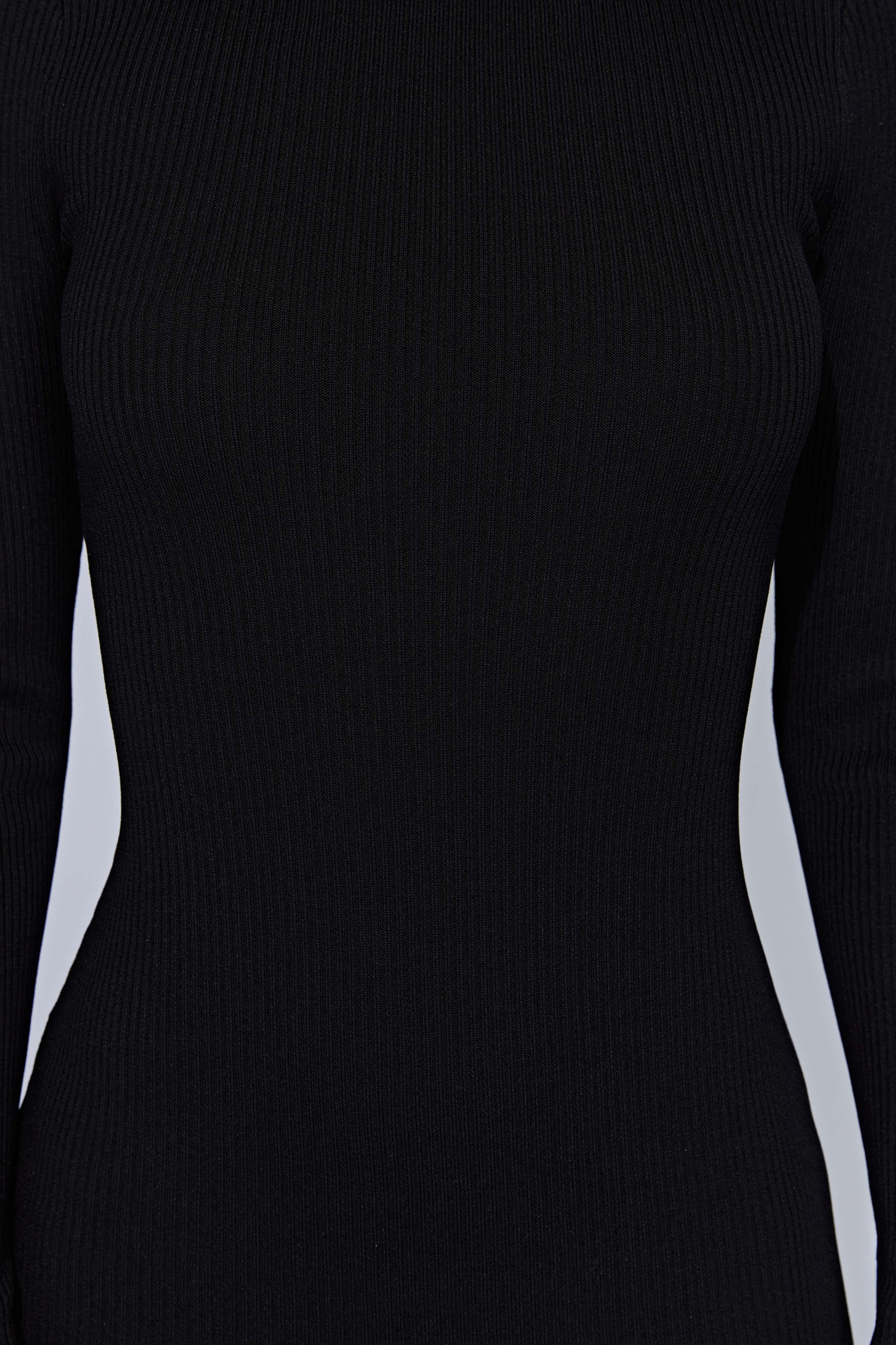 Rowen Long Sleeve Midi Dress - Black Product Image