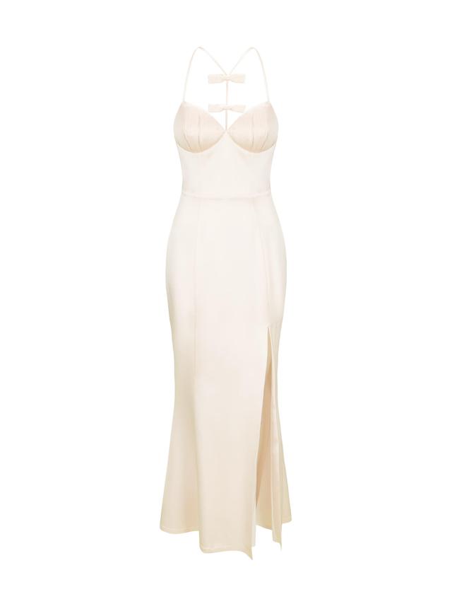 Angelique Bow Dress (Champagne) (Final Sale) Product Image