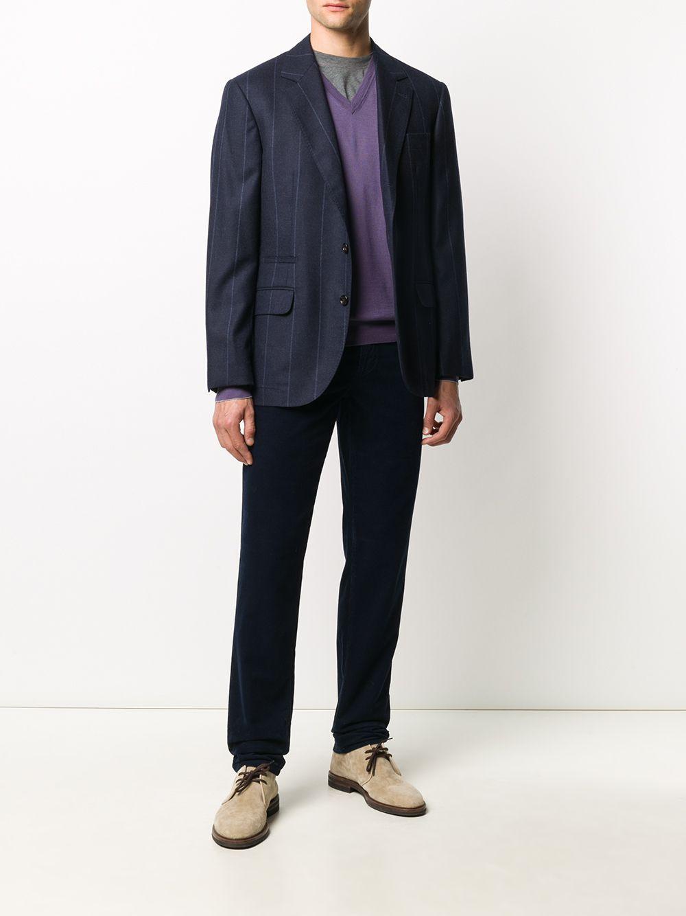 BRUNELLO CUCINELLI Straight Leg Corduroy Chinos In Blue Product Image