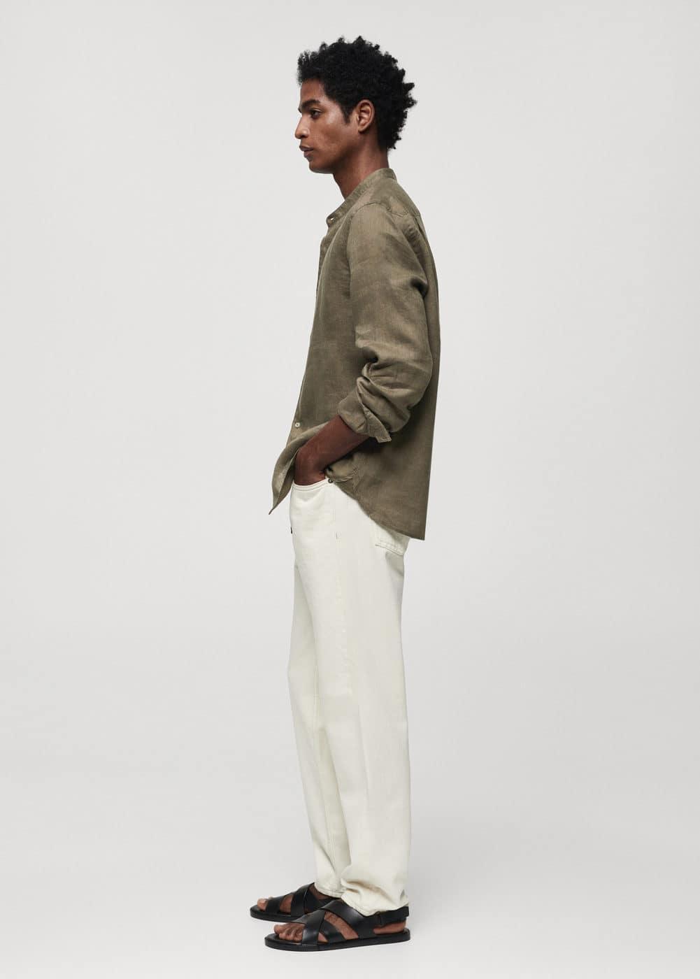 MANGO MAN - 100% linen regular-fit pants khakiMen Product Image