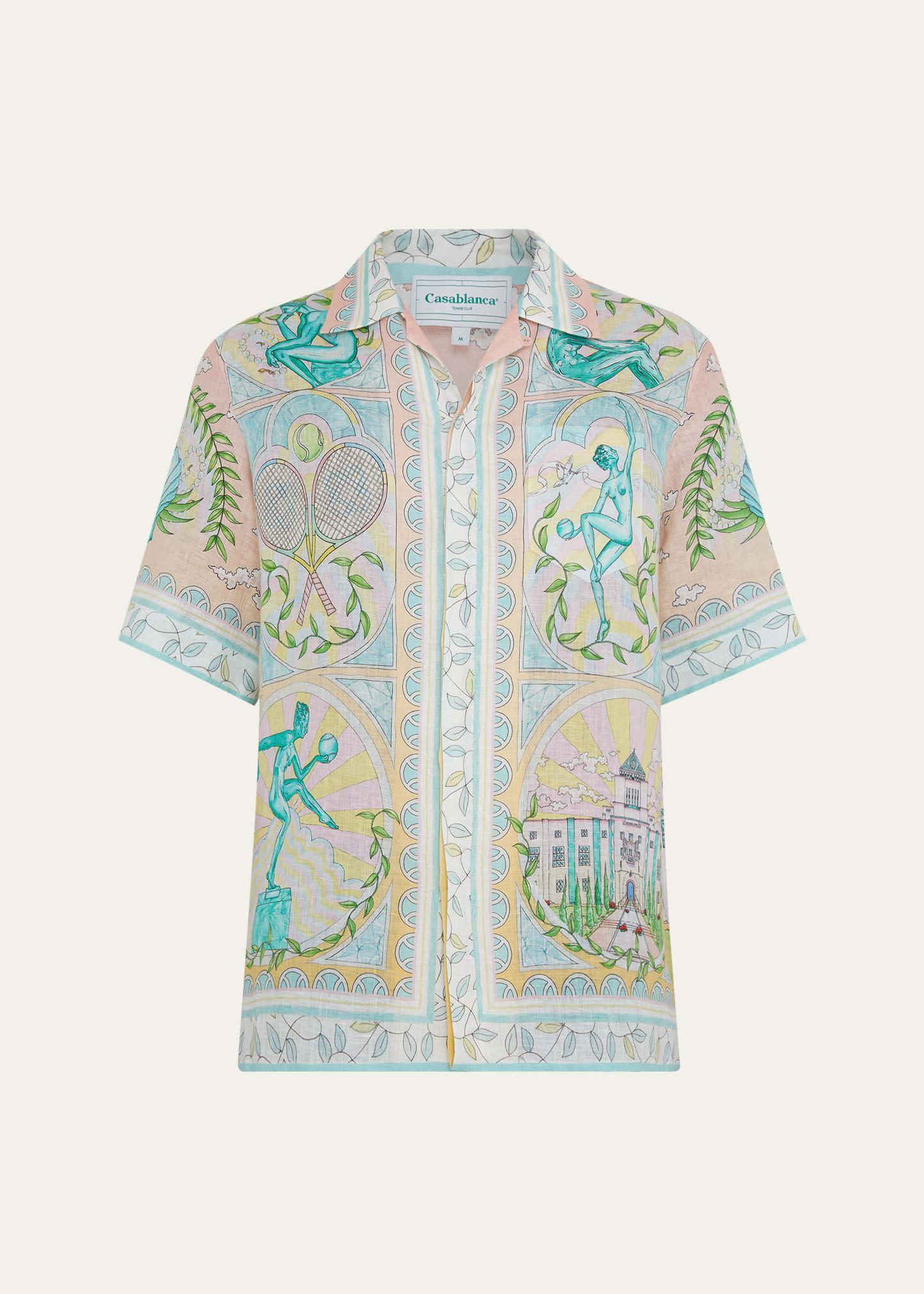 Mens Greek Vase Linen Camp Shirt Product Image