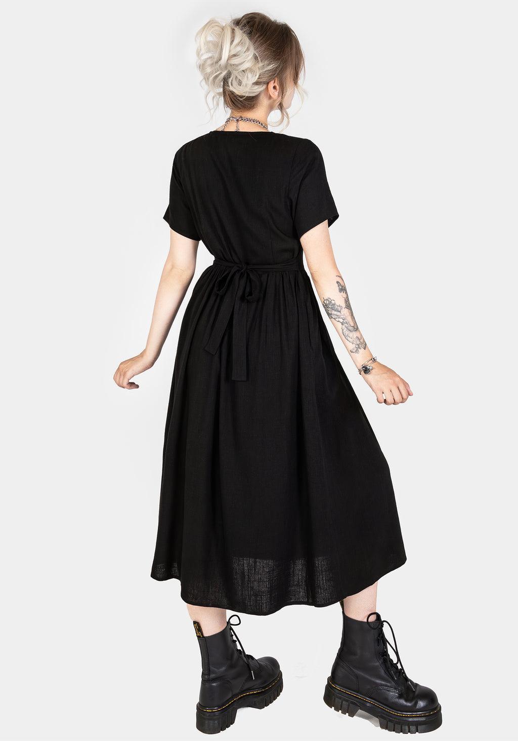 Rowan Linen Button Up Midi Dress Product Image