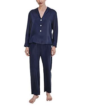 Womens Washable Silk High-Rise Pants 2-Piece Pajama Set Product Image