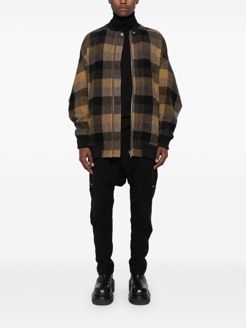 RICK OWENS Check-pattern Jacket In Yellow Product Image