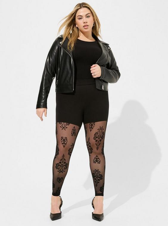 Mid-Rise Full Length Signature Waist Flocked Legging Product Image