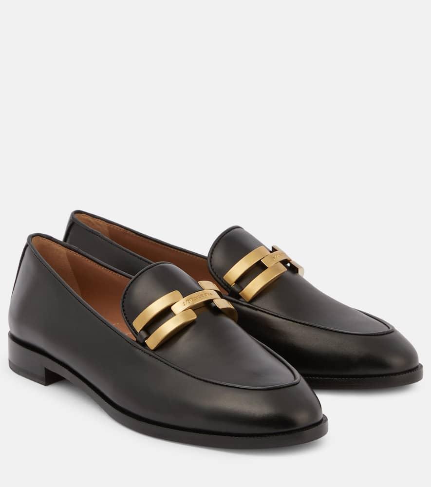 AQUAZZURA Brandi Leather Loafers In Brown Product Image