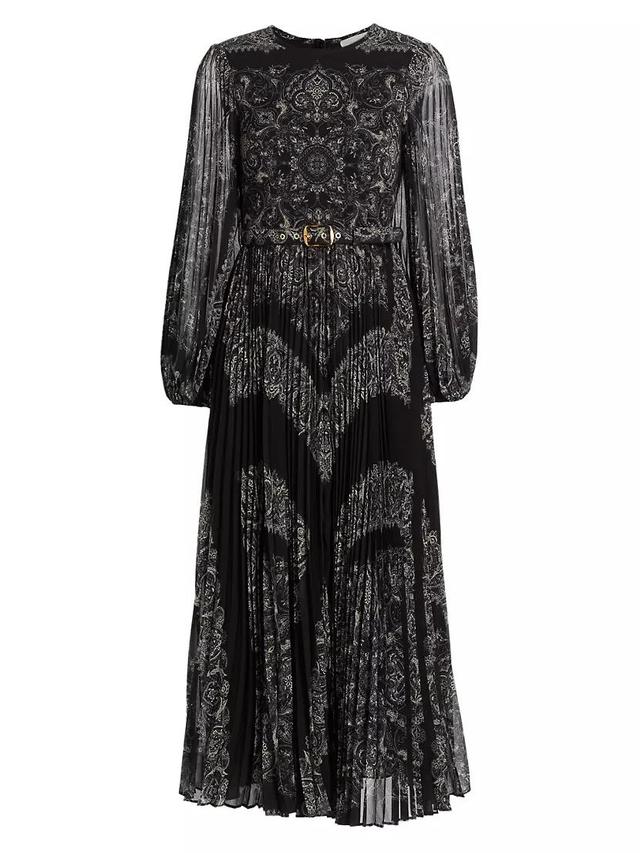 Sunray Paisley Belted Midi-Dress Product Image