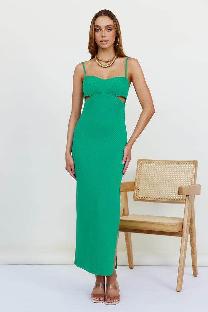 Date Down Maxi Dress Green Product Image