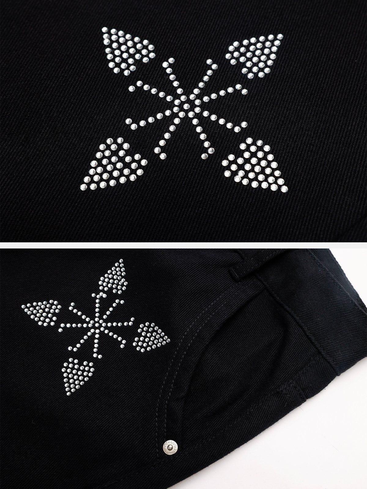 City Of Love Hotfix Rhinestones Jeans Product Image