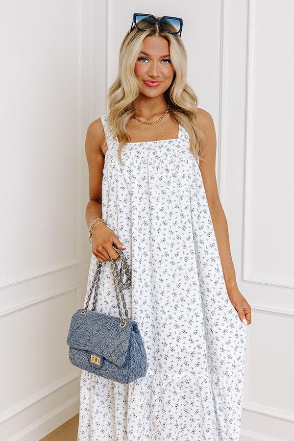 Casual Convo Floral Maxi Dress in White Product Image