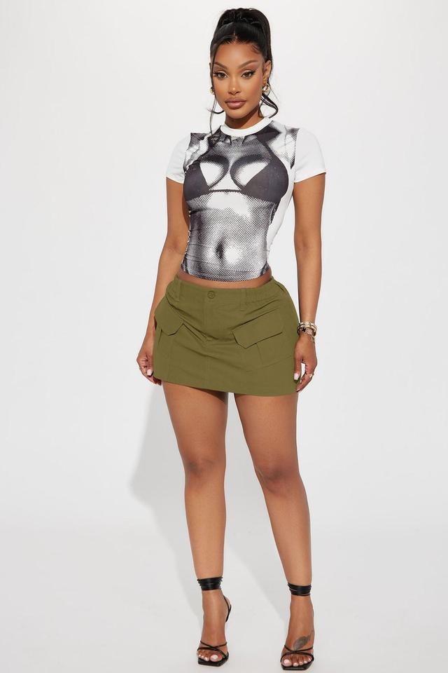 Catalina Solid Cargo Mini Skirt - Olive Product Image