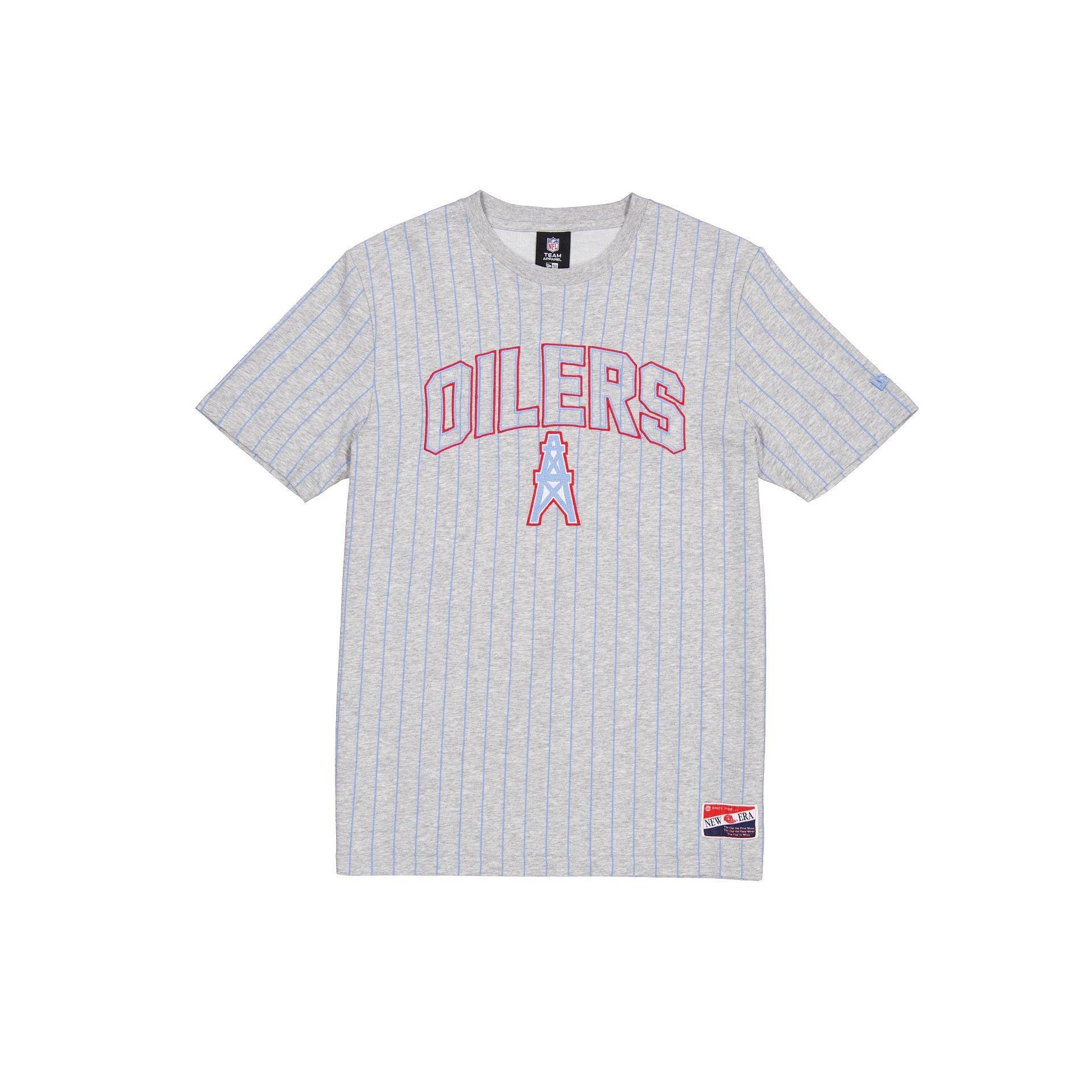 Oilers Throwback Gray Pinstripe T-Shirt Male Product Image