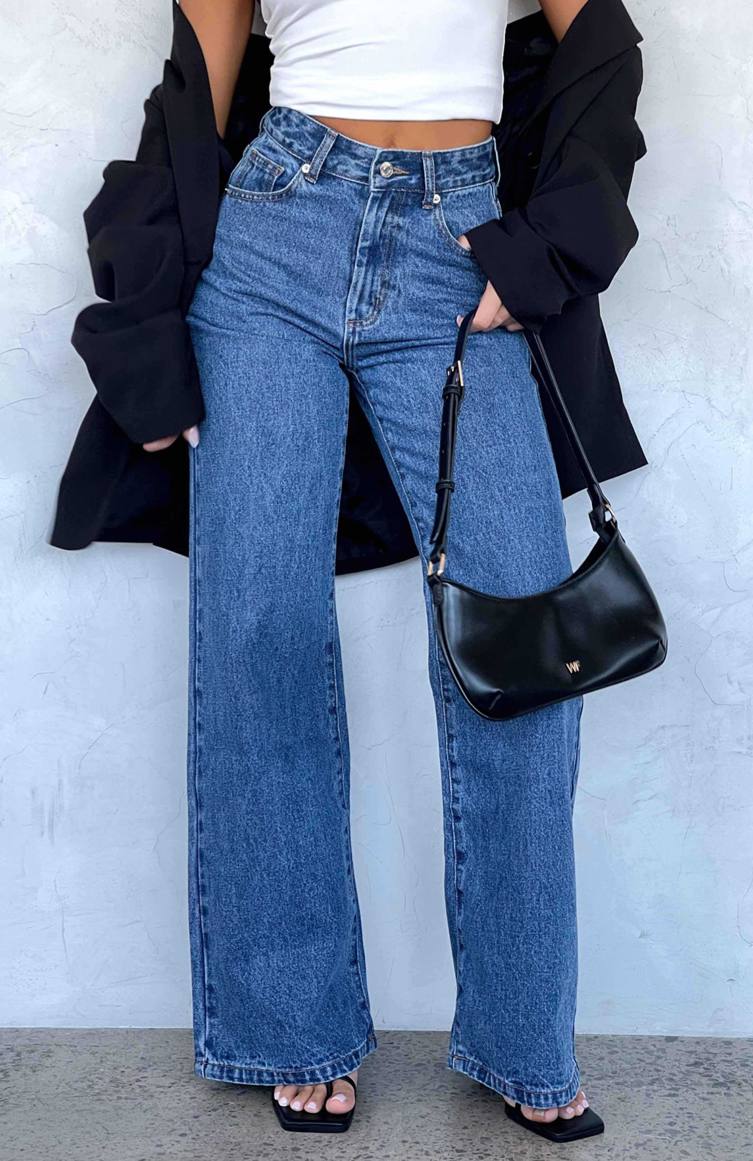 Lola High Rise Wide Leg Jeans True Blue Product Image