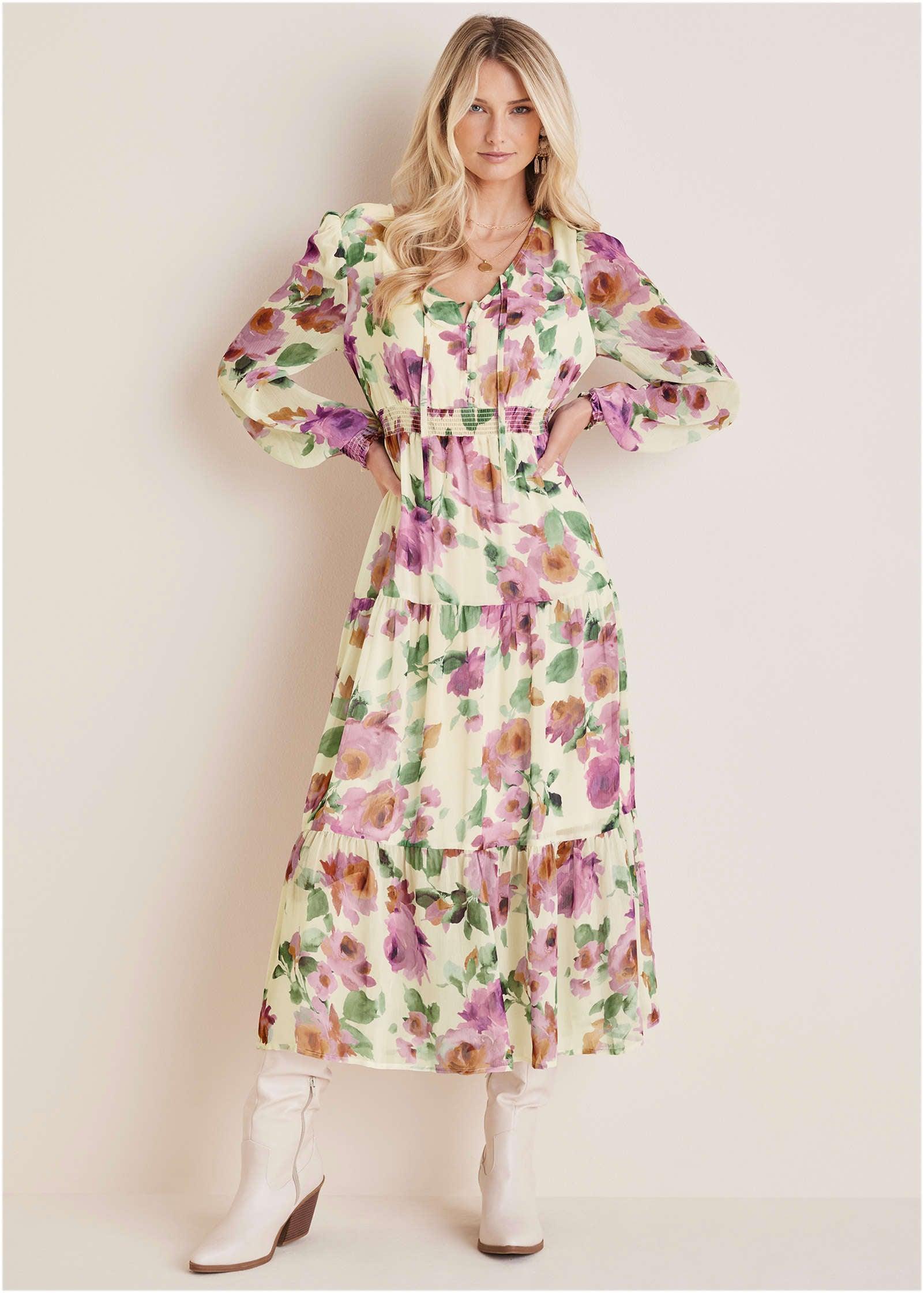 Tiered Floral Maxi Dress - Chalet Bouquet Product Image