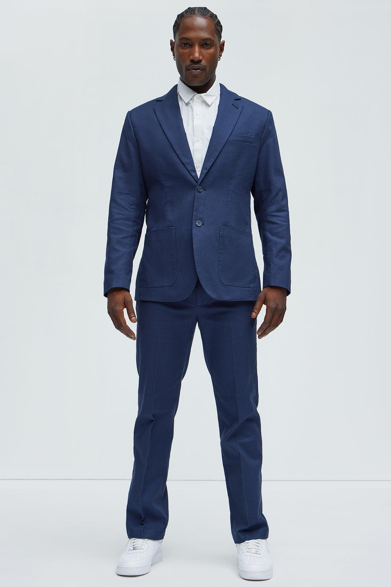 Travis Solid Texture Blazer - Navy Product Image