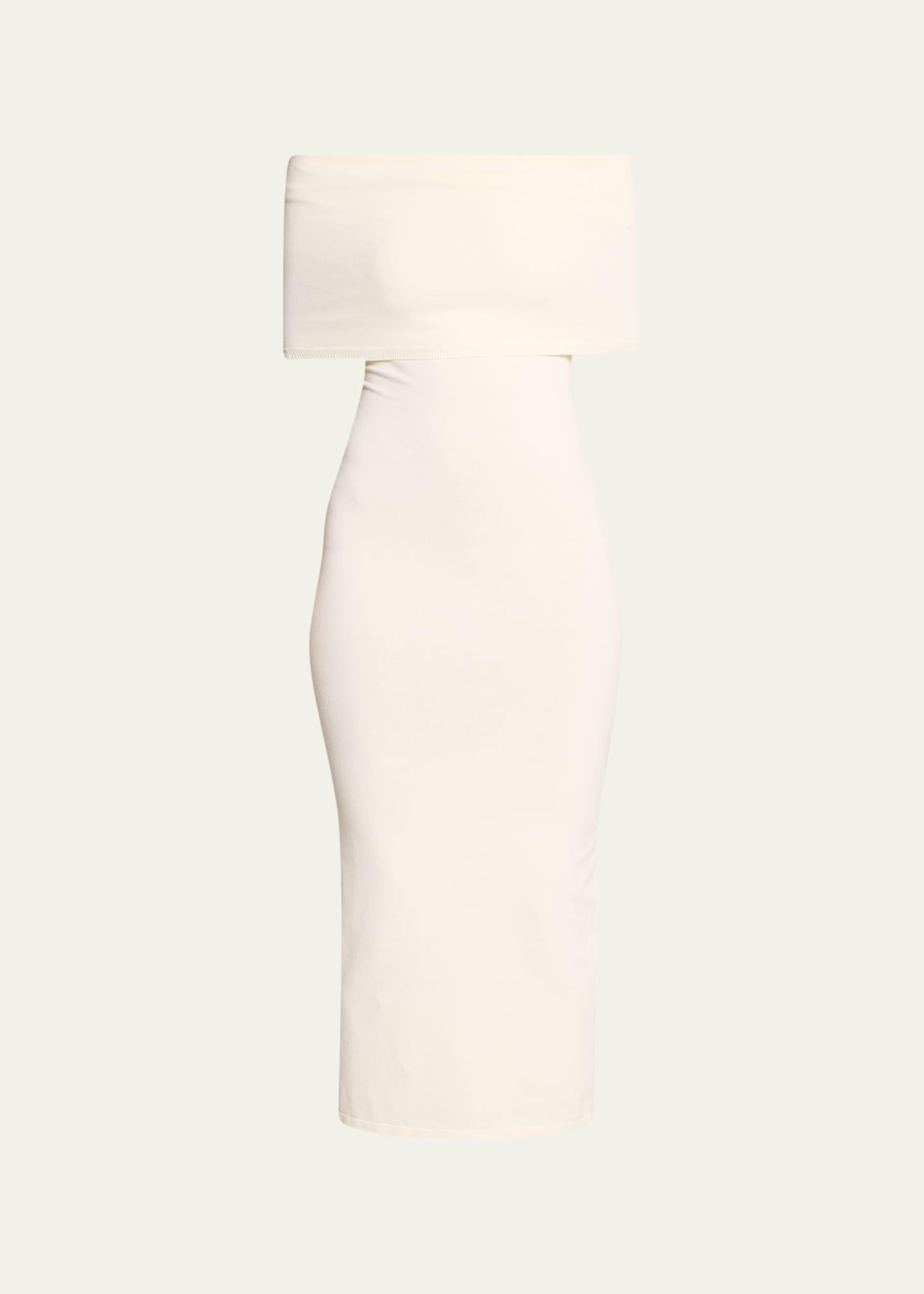 WARDROBE.NYC Off The Shoulder Dress Ivory. (also in ). Product Image