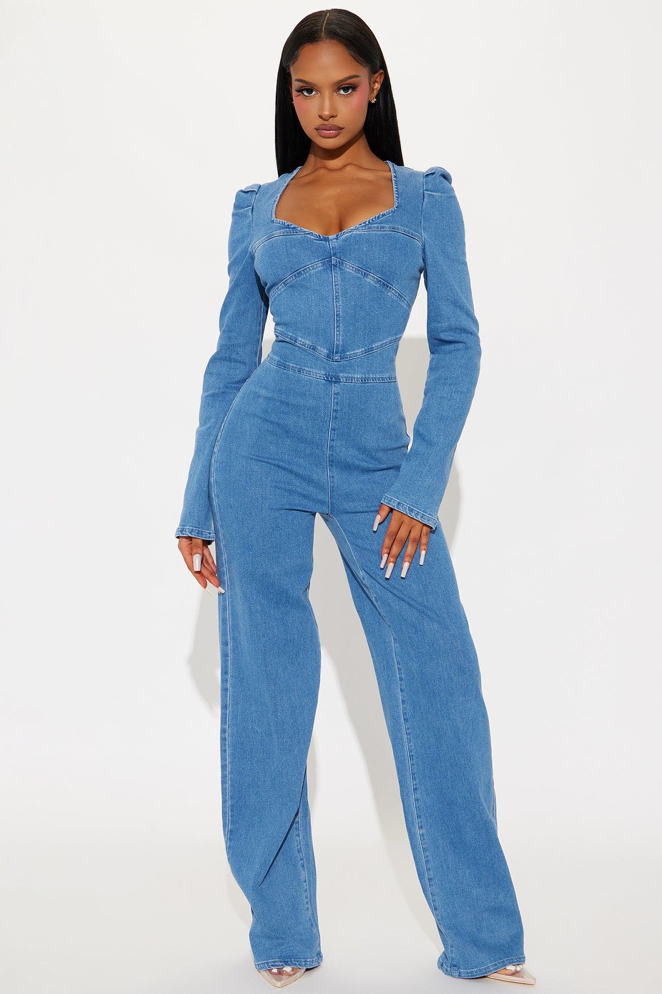 Sabrina Denim Jumpsuit - Medium Wash Product Image