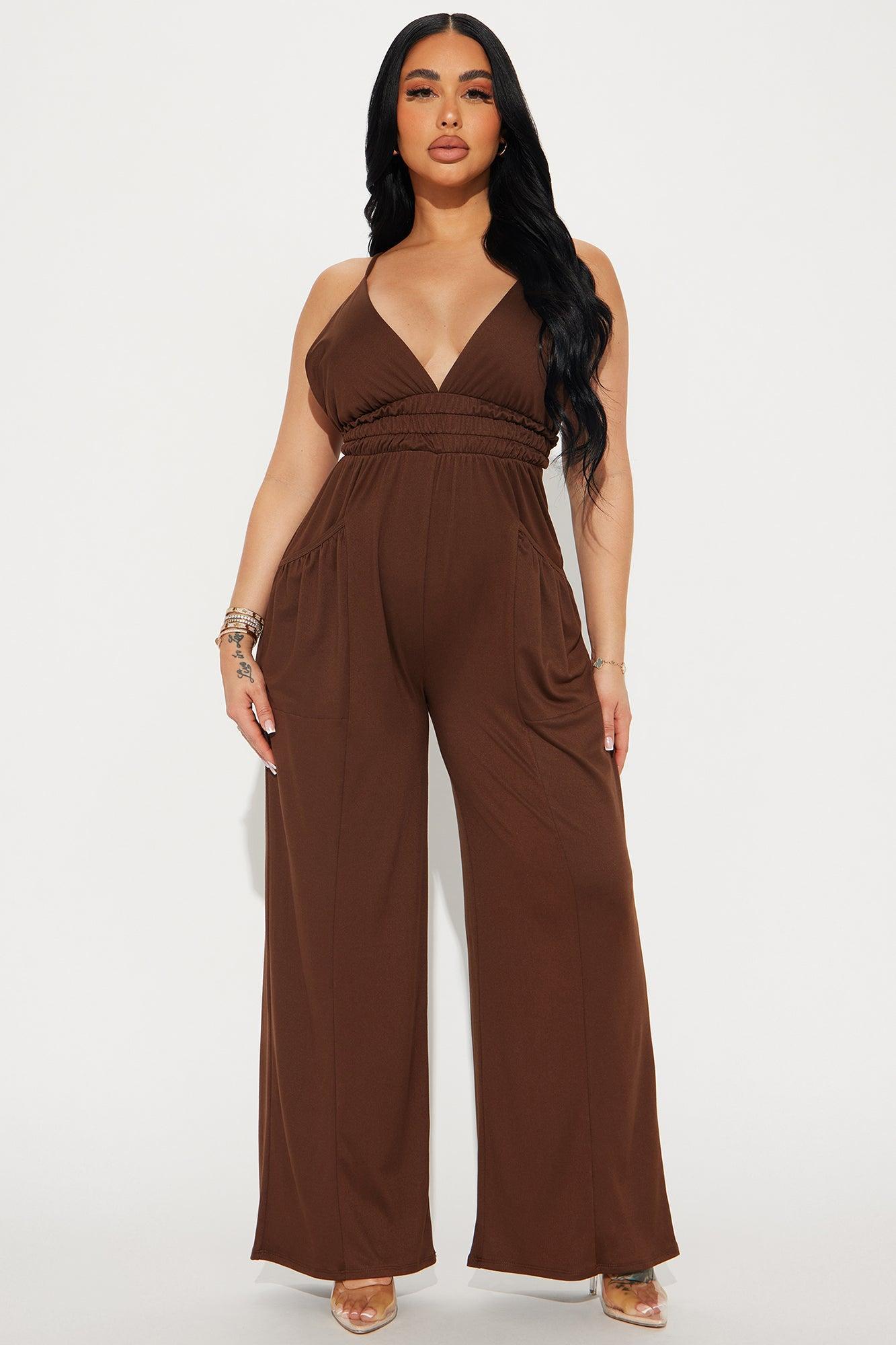 Lounge With Us Jumpsuit  - Brown Product Image