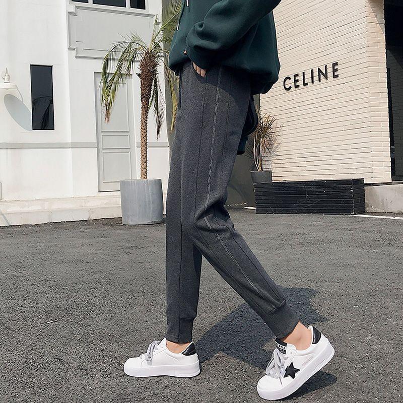 Mid Waist Plain Sweatpants Product Image