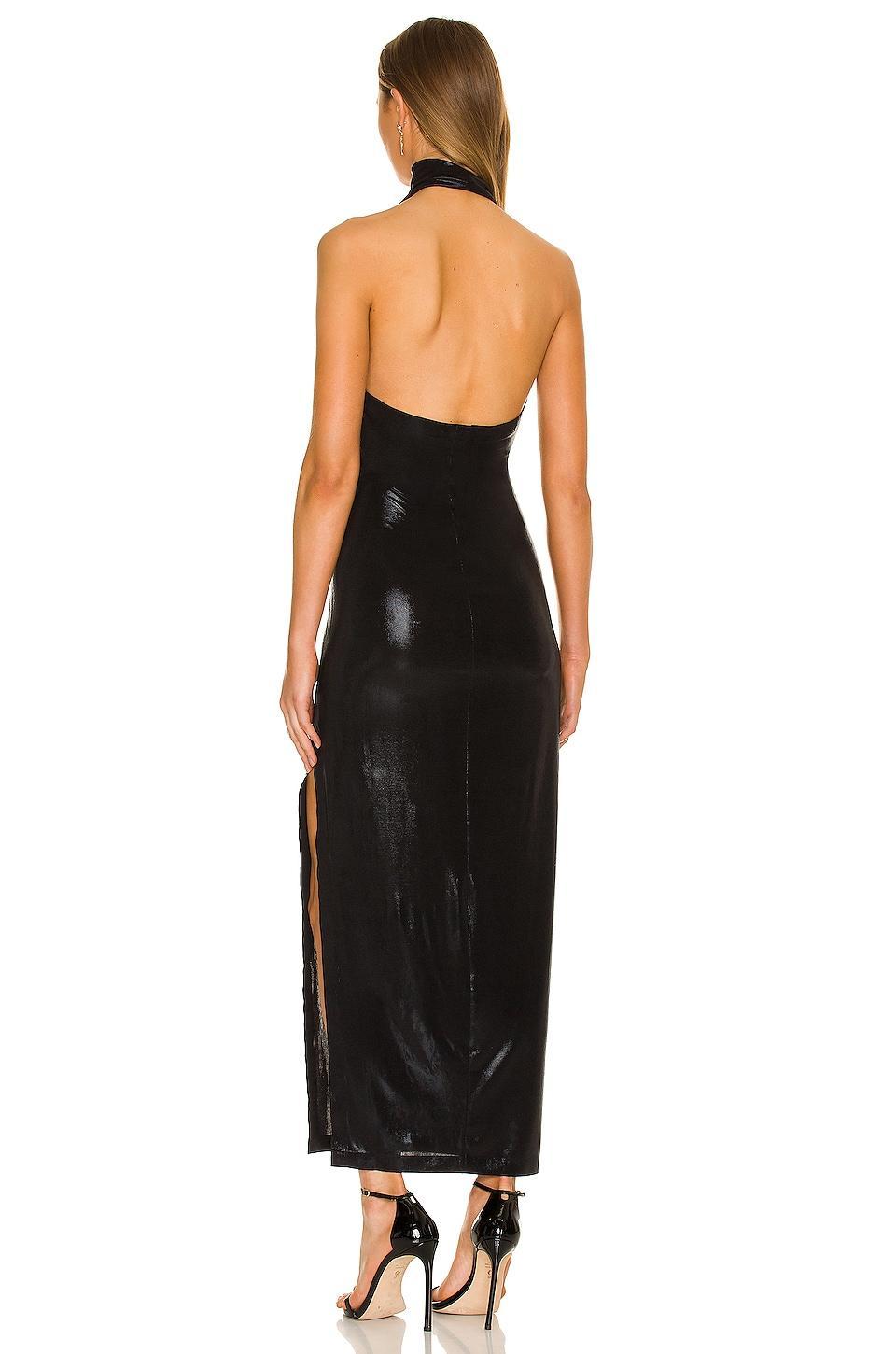 Halter Turtle Side Slit Gown Norma Kamali Product Image