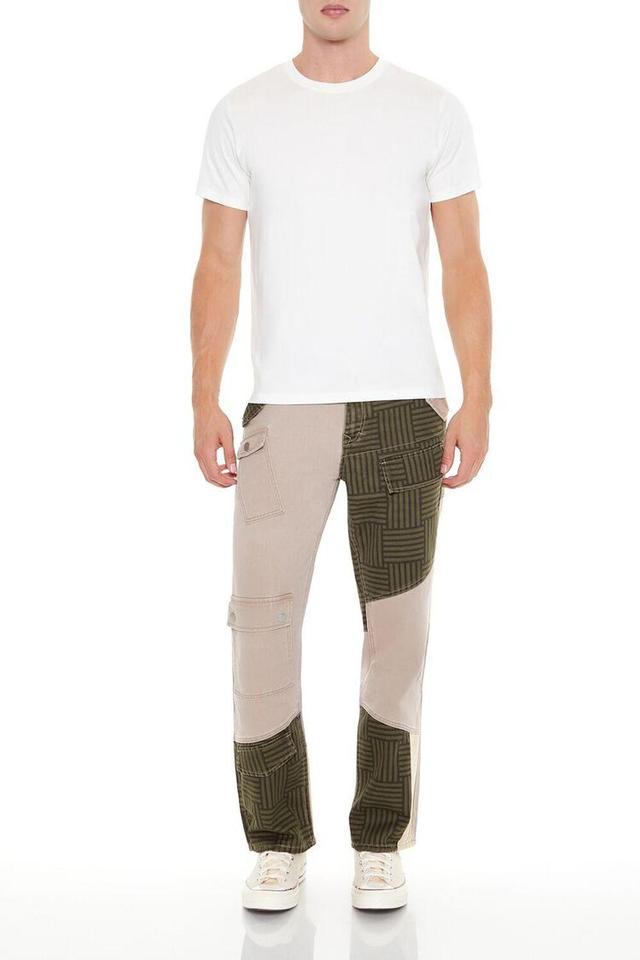 Striped Colorblock Cargo Jeans | Forever 21 Product Image