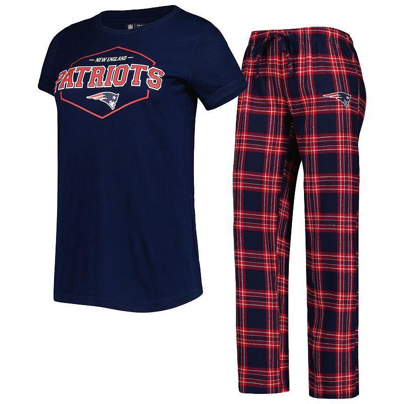 Womens Concepts Sport /Red New England Patriots Plus Size Badge T-Shirt & Pants Sleep Set Blue Product Image