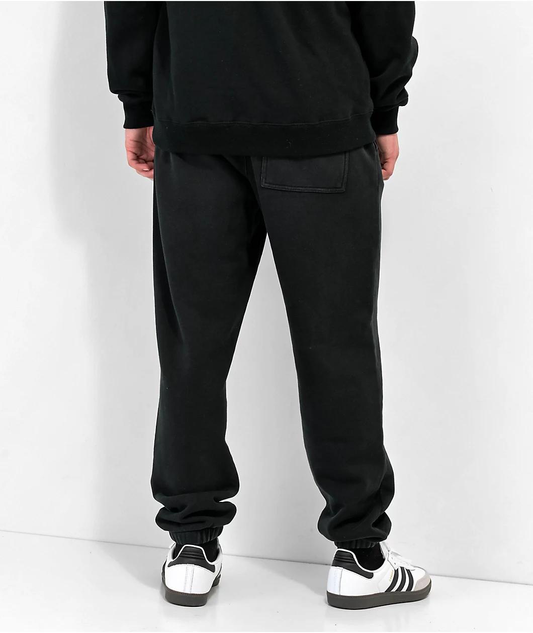 Ninth Hall Fundamentals Black Wash Relaxed Sweatpants Product Image