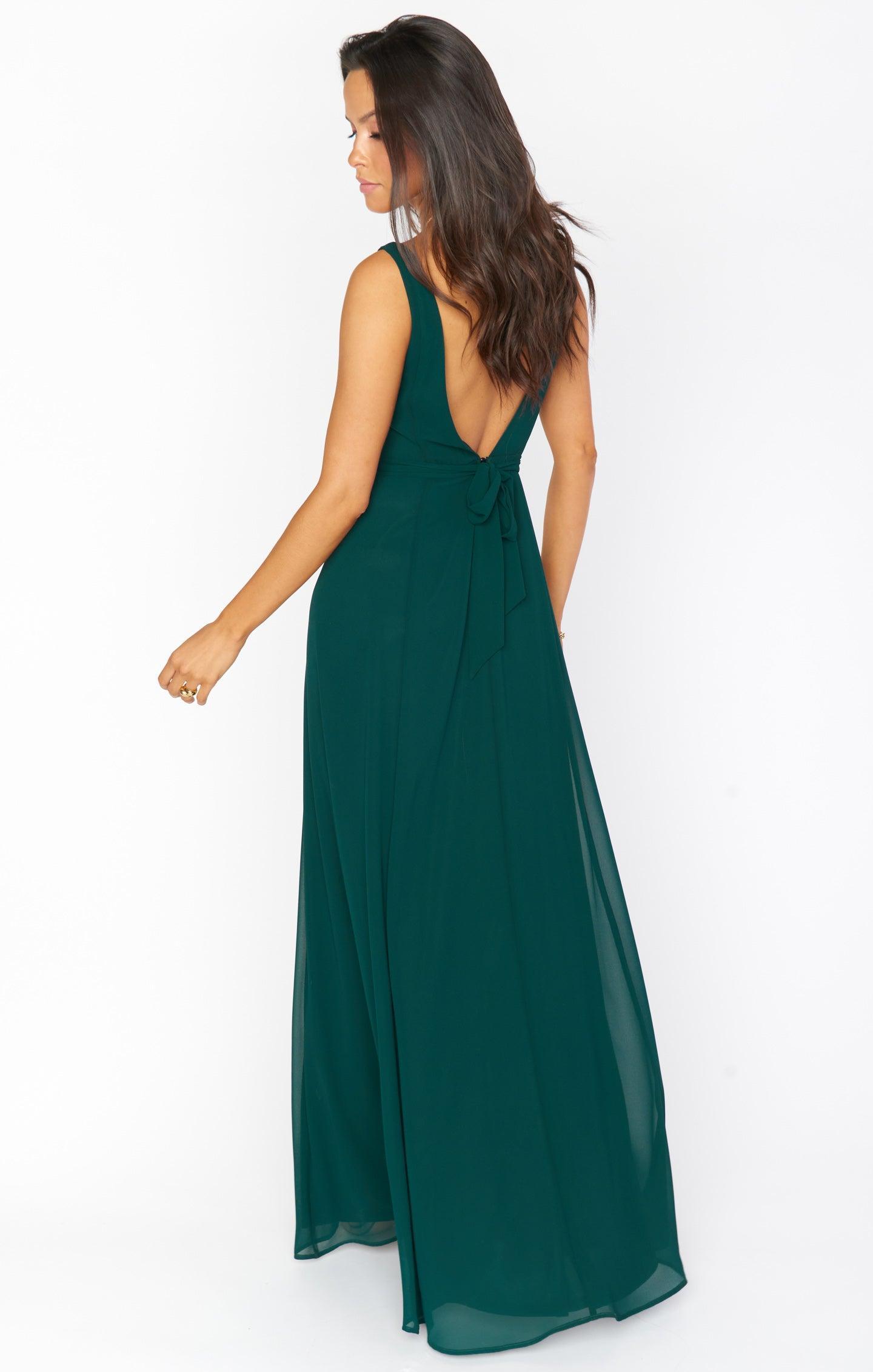 Jenn Maxi Dress ~ Emerald Chiffon Product Image