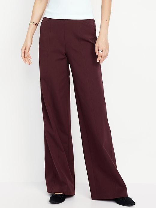 High-Waisted Pull-On Pixie Wide-Leg Pants Product Image