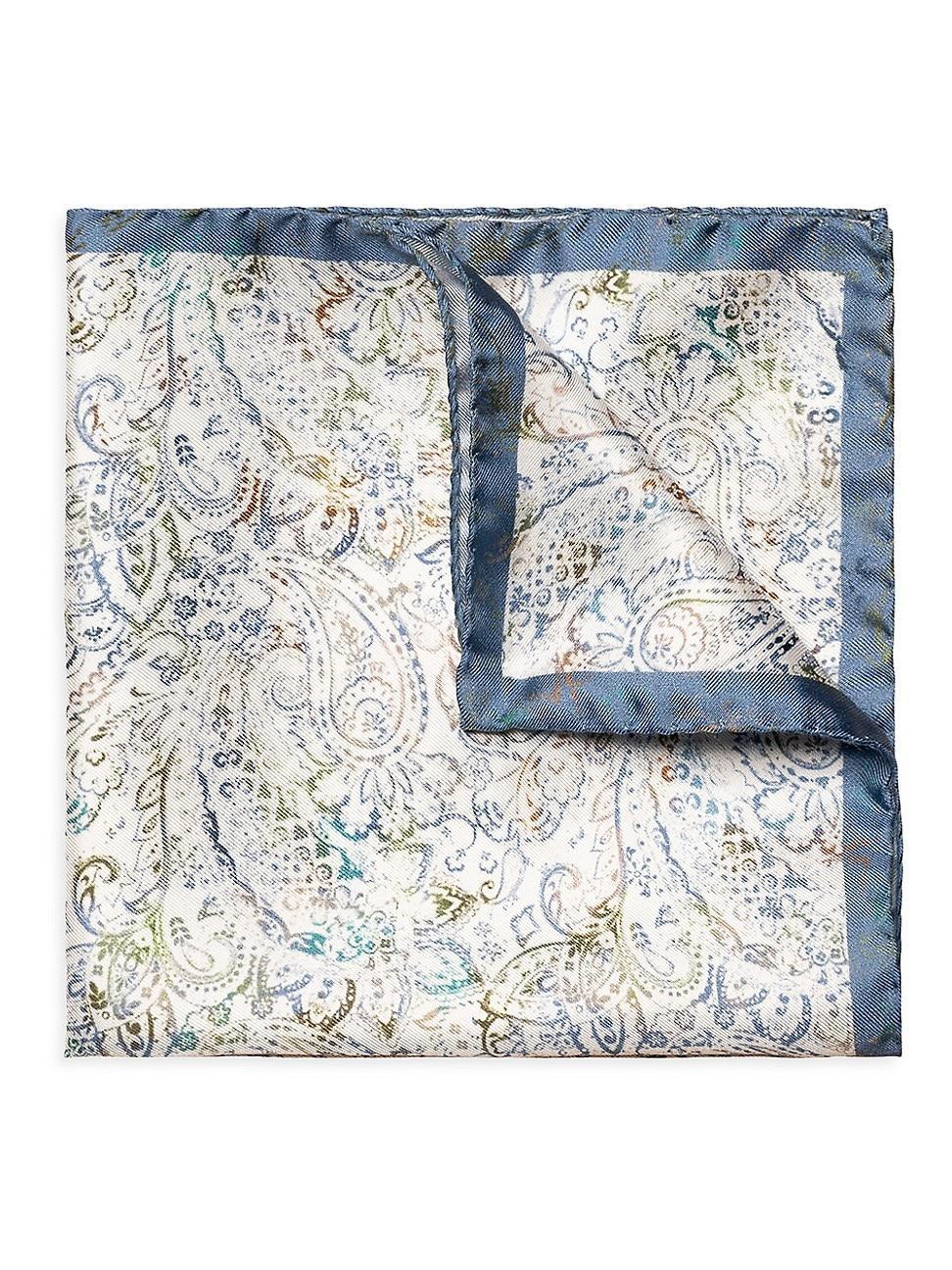 Men's Paisley-Print Silk Pocket Square Product Image