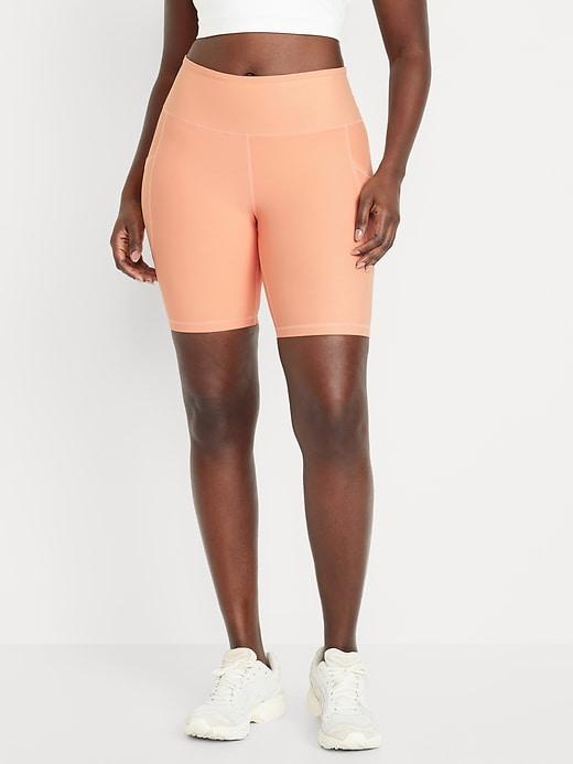 High-Waisted PowerSoft Biker Shorts -- 8-inch inseam Product Image