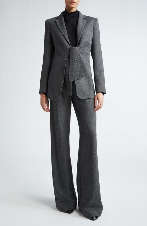 Angora Herringbone Jersey Wide Leg Pants In Grau Product Image