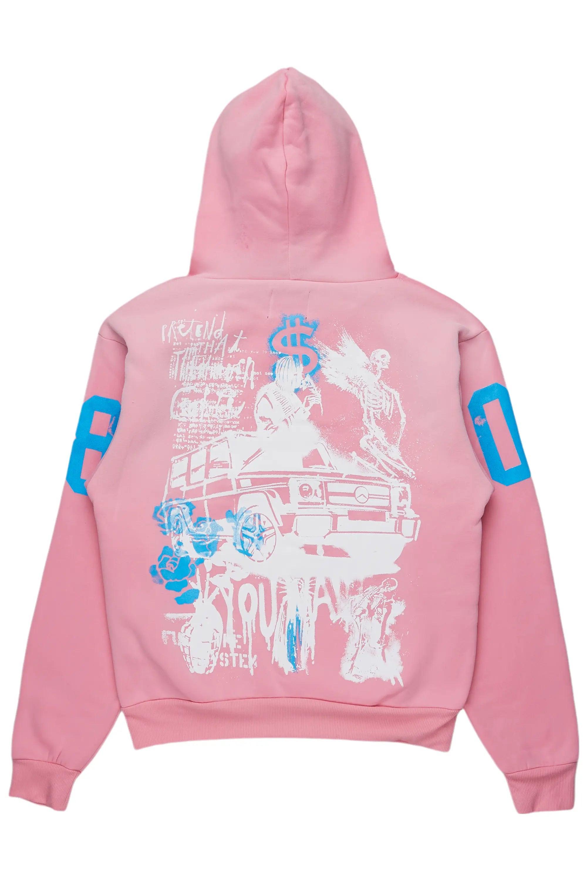 Kamille Pink Oversized Hoodie Female Product Image