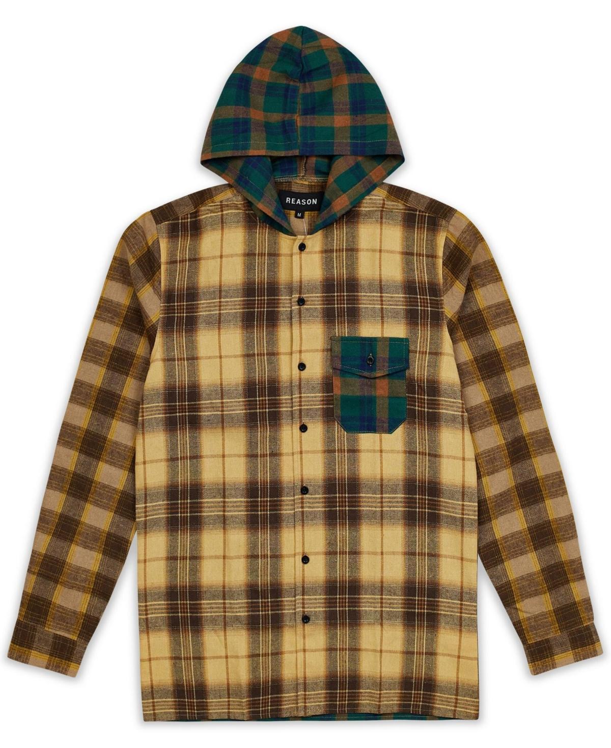 Reason Mens World Is Yours Hooded Flannel Shirt - Rust Product Image