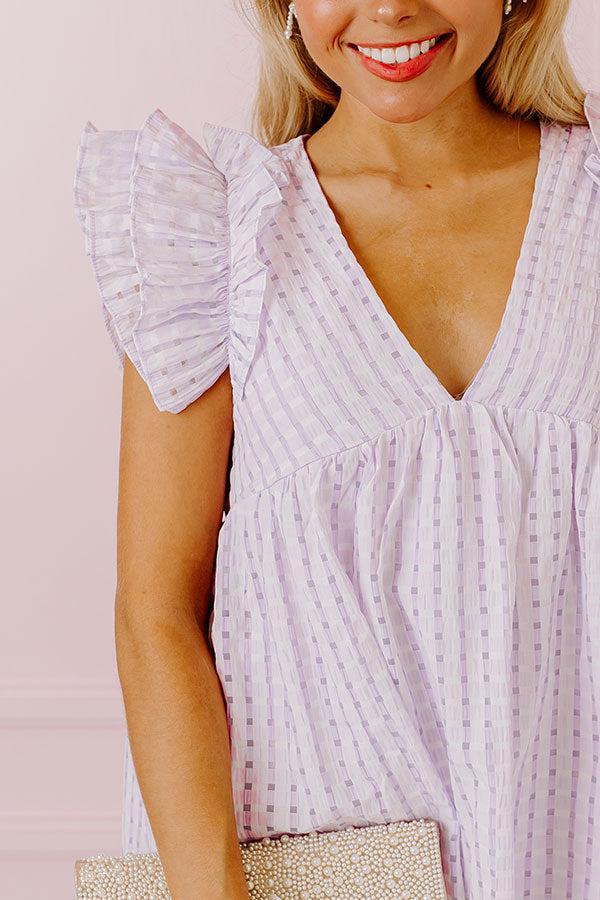 Spring It On Gingham Babydoll Romper In Lavender Product Image