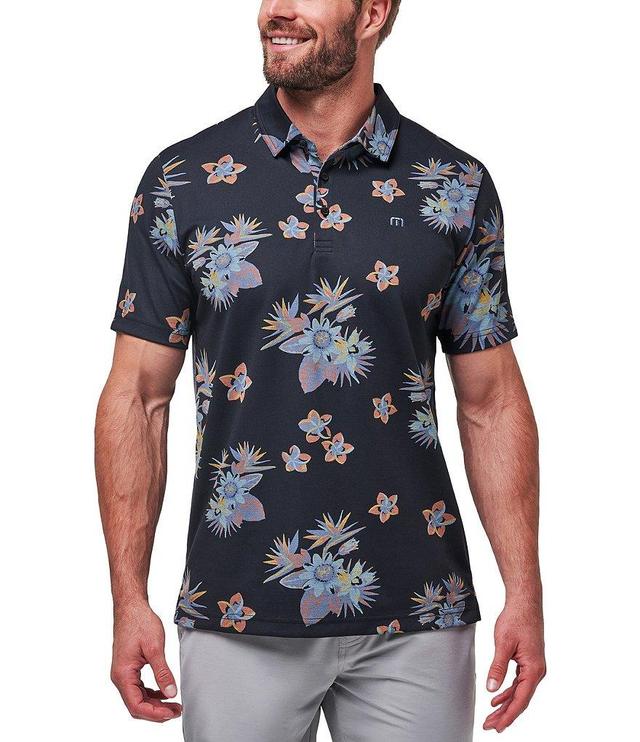 TravisMathew Performance Stretch Secluded Tropical Island Short Sleeve Polo Shirt Product Image