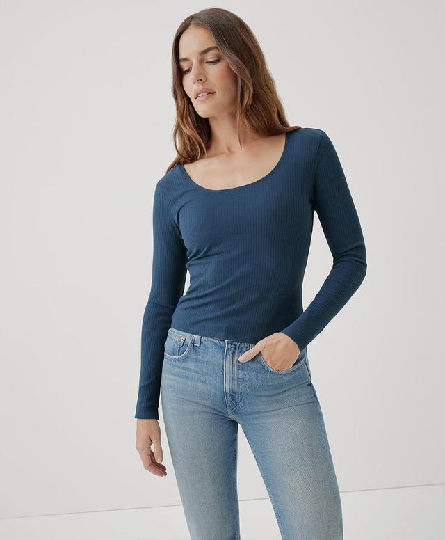 Womens Refined Rib Long Sleeve Twist Back Top XL Product Image