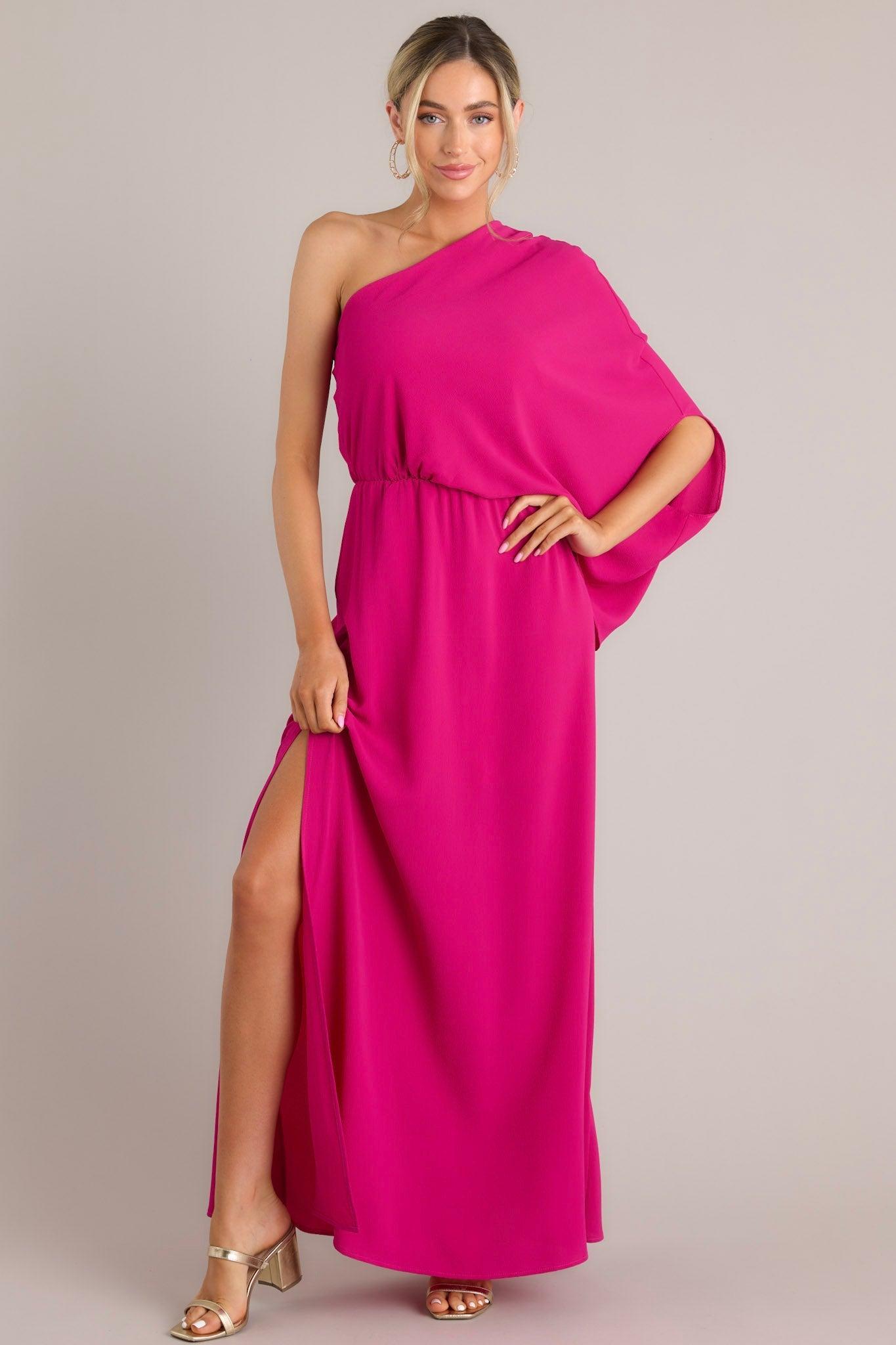 Get Obsessed Fuchsia Maxi Dress Product Image