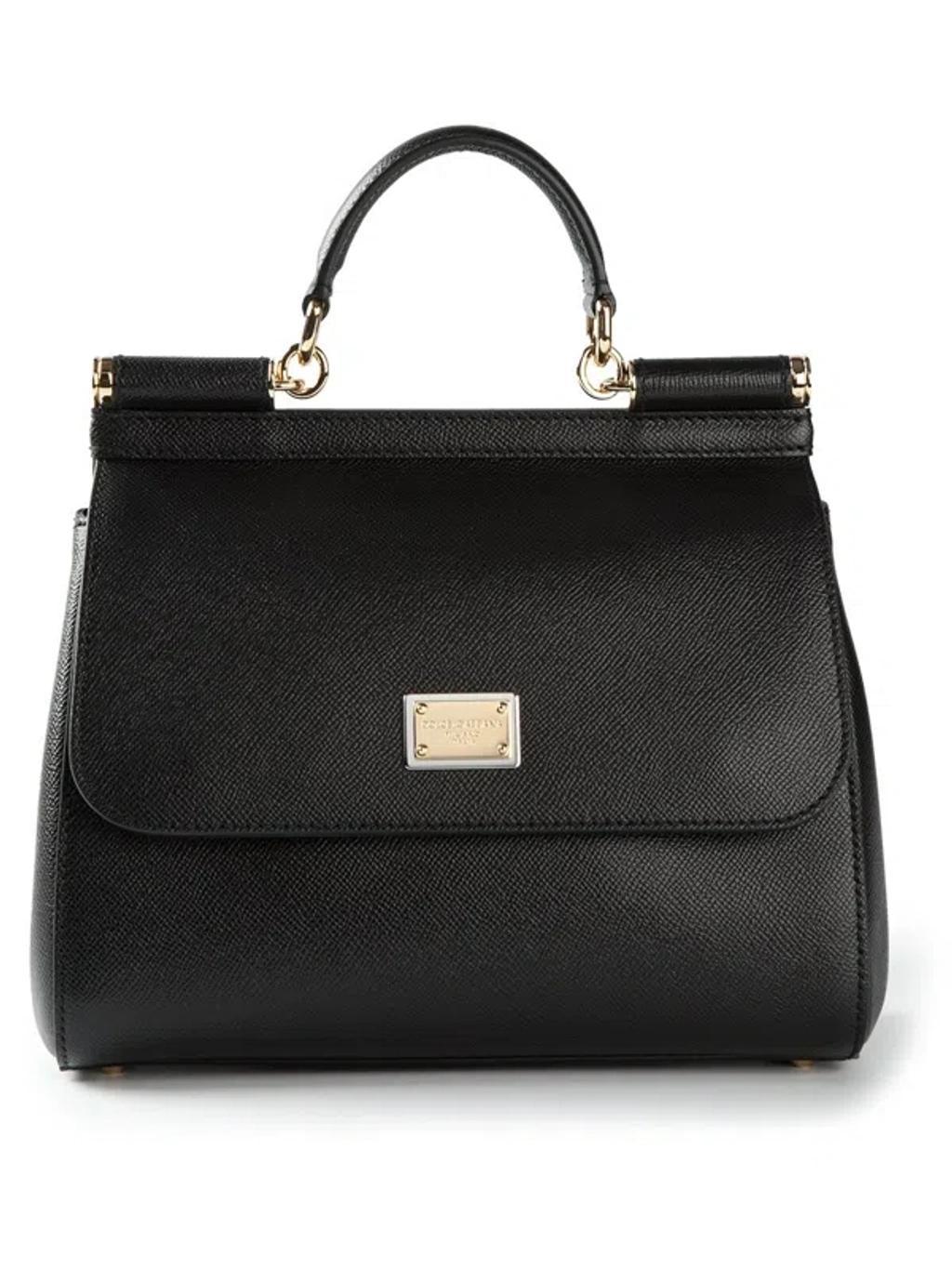 Sicily Large Leather Handbag In Black Product Image