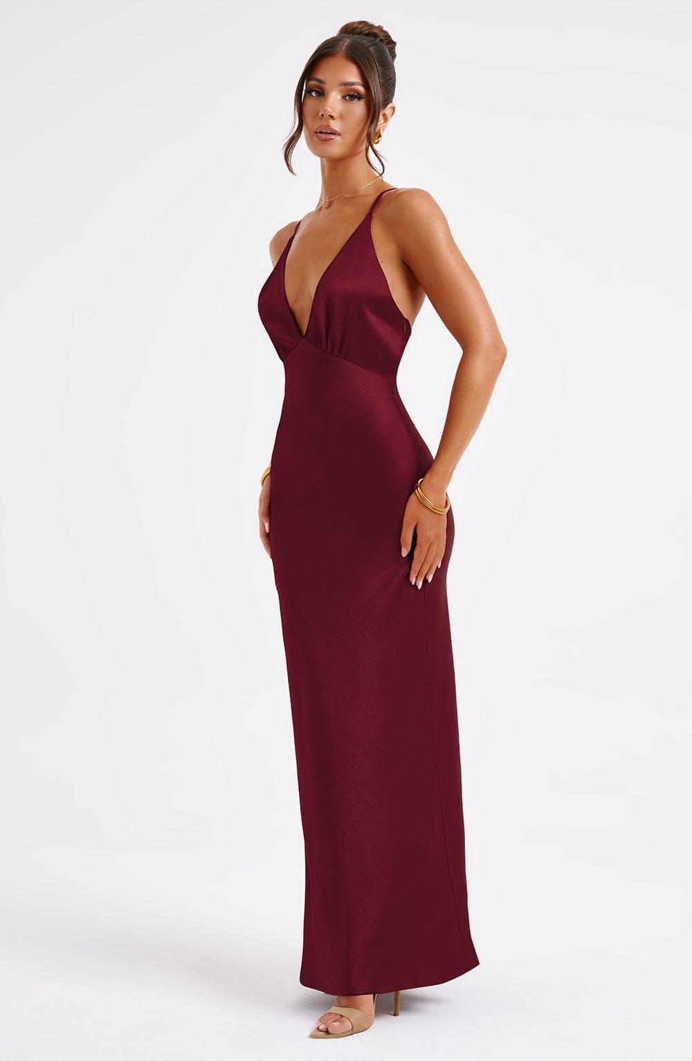 Anja Maxi Dress - Burgundy Product Image