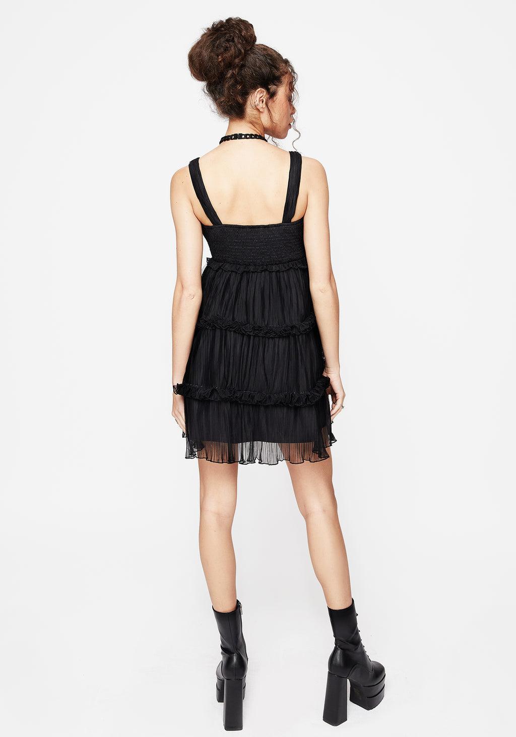 Marquise Crinkle Cami Mini Dress with Sleeves Product Image