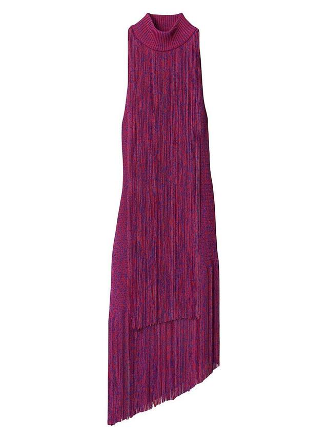 Womens Tiered Fringe Midi-Dress Product Image