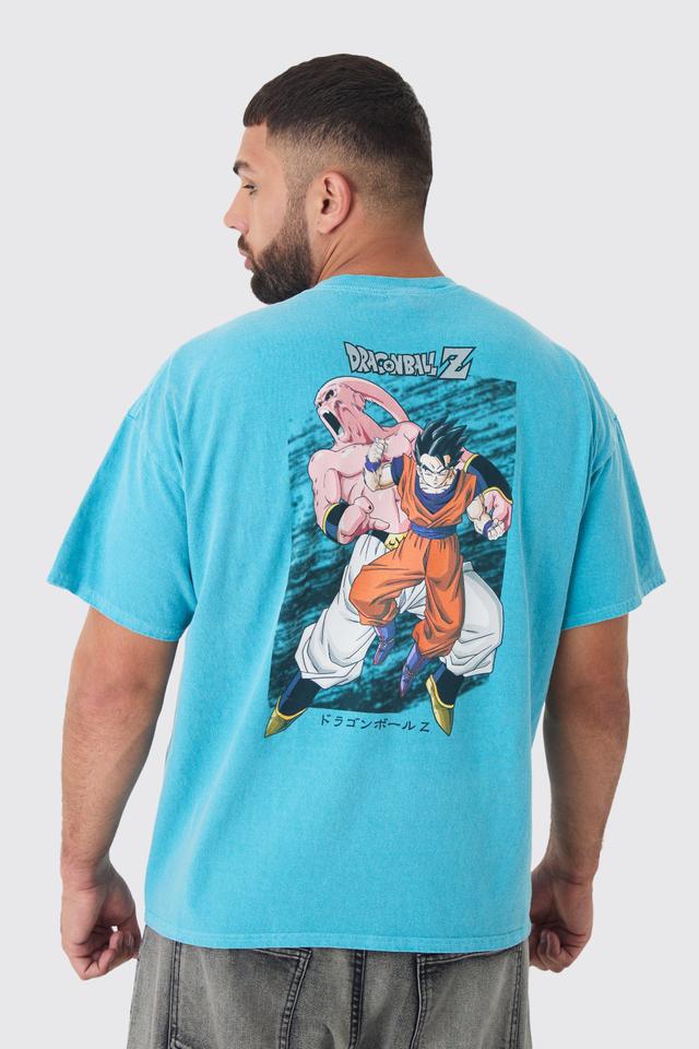 Plus Dragon Ball Z Back Print License Overdye Print T-shirt | boohooMAN USA Product Image