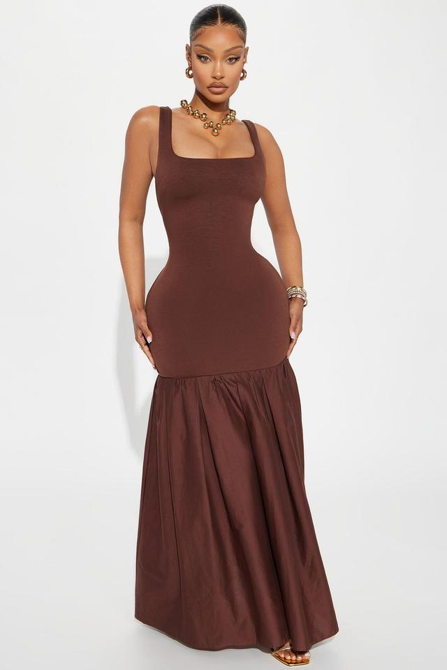 Caroline Poplin Maxi Dress - Chocolate Product Image