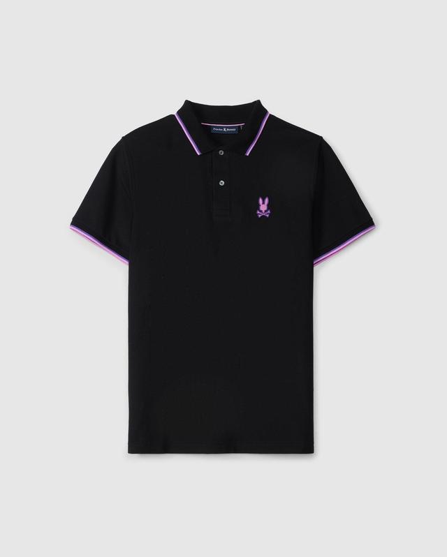 Psycho Bunny Men's Houston Pique Polo Shirt 001 BLACK Product Image