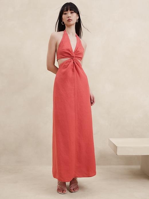 Lisa Linen Midi Dress Product Image