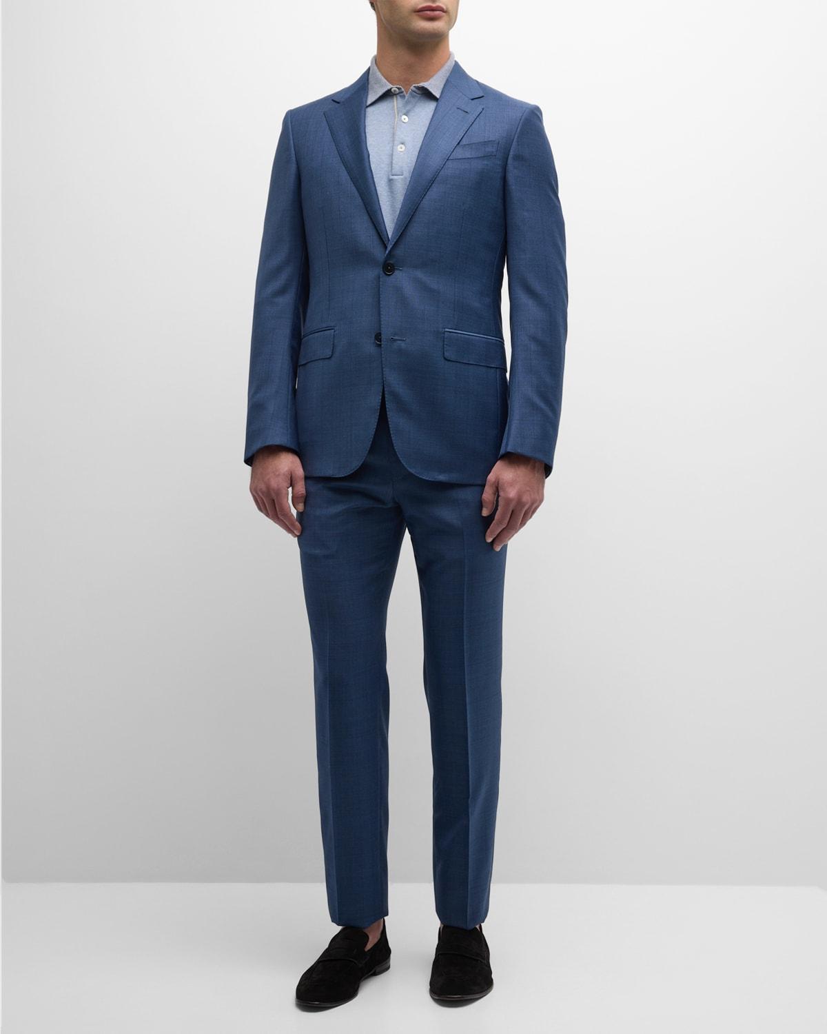 Mens Plaid Trofeo Wool Suit Product Image