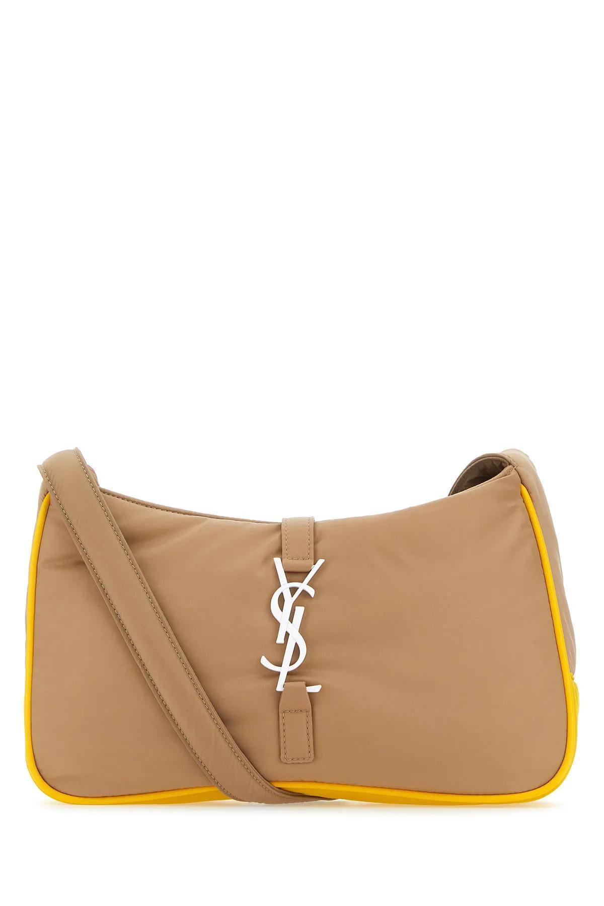 SAINT LAURENT Cappuccino Econyl® Le 5 À 7 Shoulder Bag In Beige Product Image