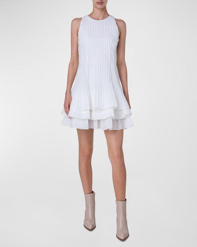 Grid Organza Layered Short Dress Product Image