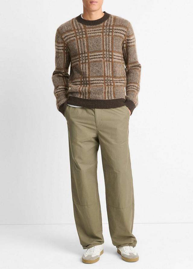 Brushed Glen Plaid Crew Neck Sweater Product Image